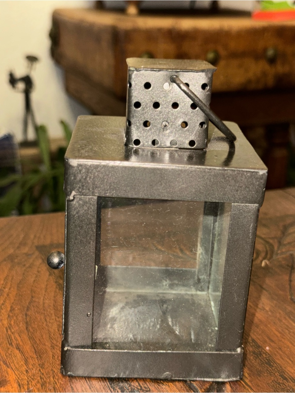 Metal Decorative Lantern in Dark Gray - Picture 7 of 9